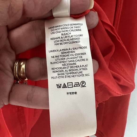 Free People Moonshine Tunic Top Women Size M Red Orange Oversized Stretch Knit - Picture 9 of 16